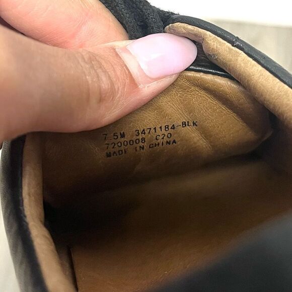 Frye Sneakers Women’s 7.5 Ivy Black Leather Low Cut Lace Up - Picture 4 of 7